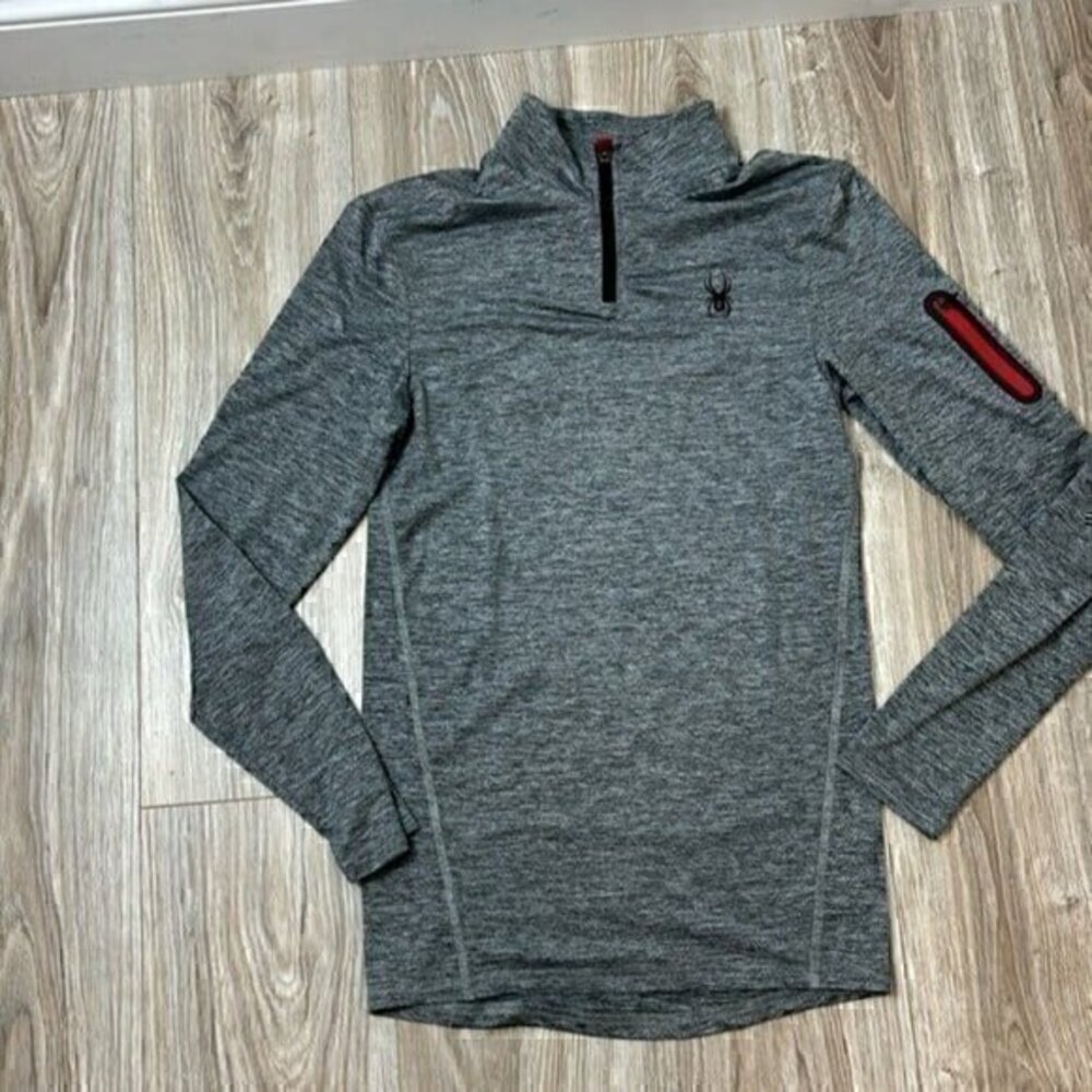 Spyder gray 1/4 zip women small zip up shirt